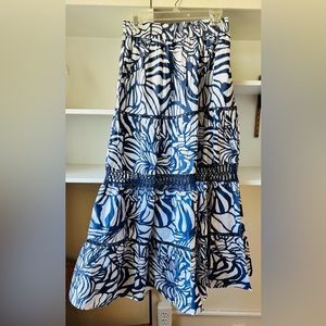 La Plage Breakers Maxi Skirt. Abstract Floral- Navy/White. Size S. Never worn